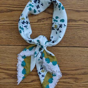 Ann Taylor Garden Silk Fringe Scarf